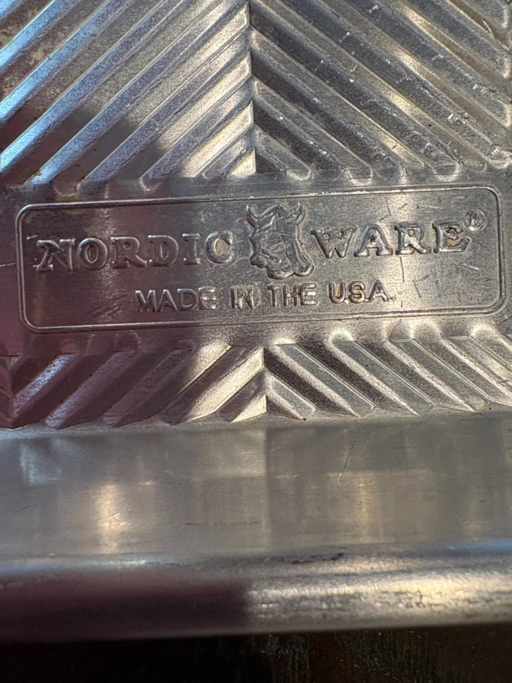 Nordic Ware Silver Herringbone Pattern Cookie Tray